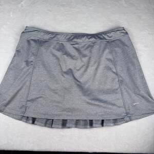 SLAZENGER Golf Skort Skirt XL Women's Heather Grey Hydro-Dri Ruffled PLEATED Bac